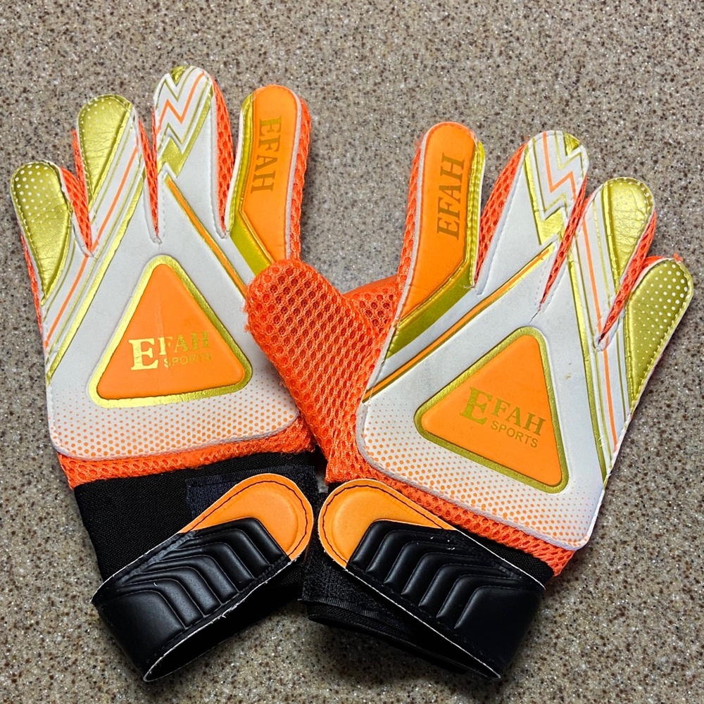 EFAH Sports Orange and Yellow Goalkeeper Gloves